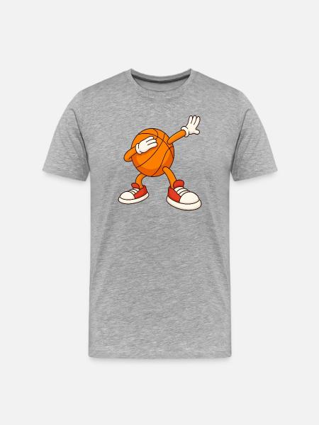 Basketball-Maskottchen-Deckgesicht - Männer Premium Bio T-Shirt - Grau meliert