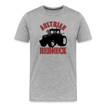 Austrian Redneck – Alpine style with tractor and beer - Men's Premium Organic T-Shirt - heather grey - Front - Damien (186cm)