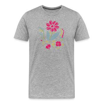Floral ornament with leaves - Men's Premium Organic T-Shirt - heather grey - Front - Damien (186cm)