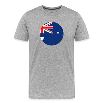 Manche du drapeau australien - T-shirt bio Premium Homme - gris chiné - Devant - Damien (186cm)
