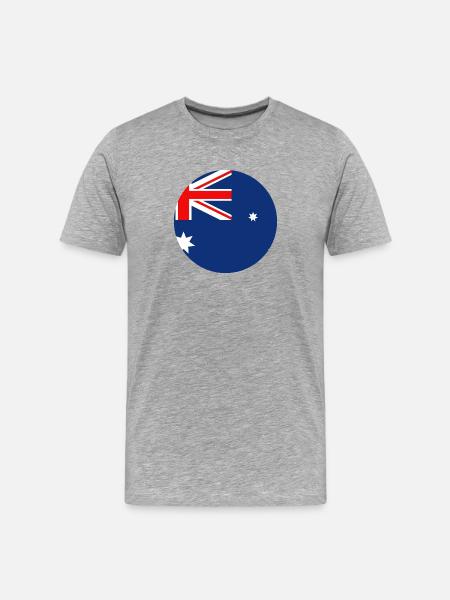 Australian flag round - Men's Premium Organic T-Shirt - heather grey