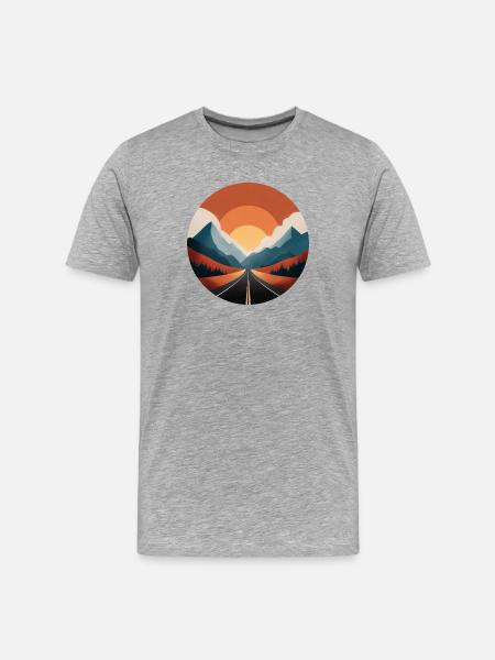 Mountain hiking for nature lovers - Men's Premium Organic T-Shirt - heather grey
