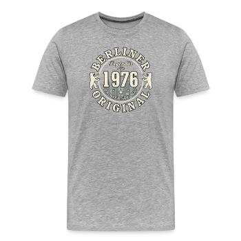 50e anniversaire 2026 Berlin Cadeau Original - T-shirt bio Premium Homme - gris chiné - Devant - Damien (186cm)