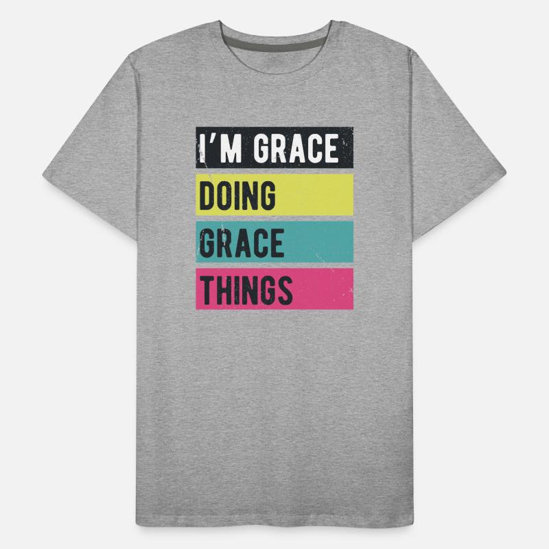 Ich bin Grace und mache Grace Things Retro Colors Männer Premium Bio T-Shirt