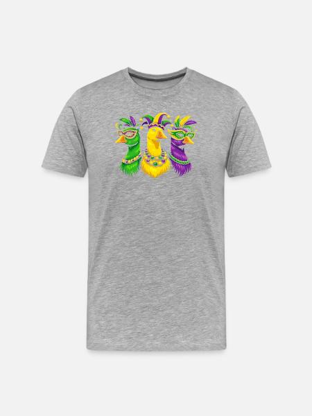 Carnival trio of masked birds - Men's Premium Organic T-Shirt - heather grey