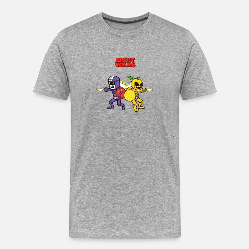 Fruit Wars Fruit Warrior - Men's Premium Organic T-Shirt - heather grey