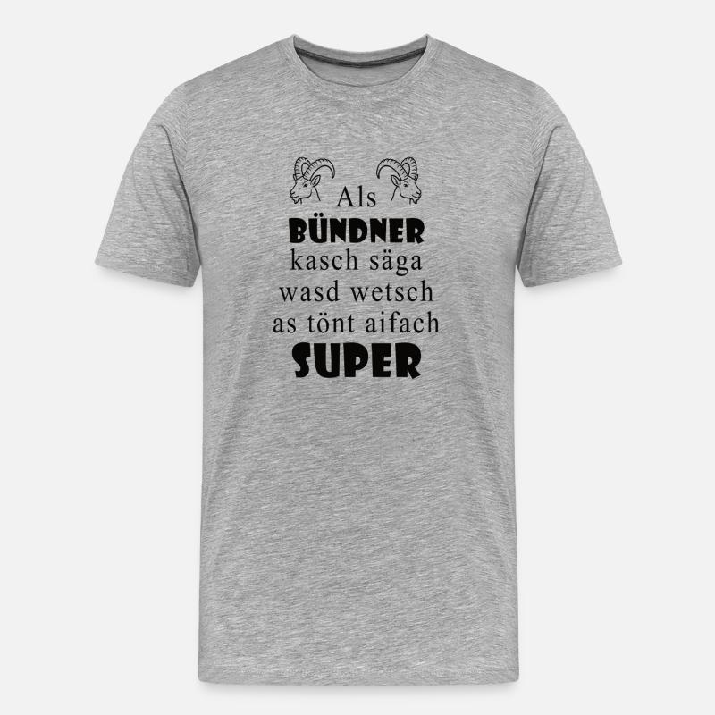 Dialecte des Grisons Super expression - T-shirt bio Premium Homme - gris chiné