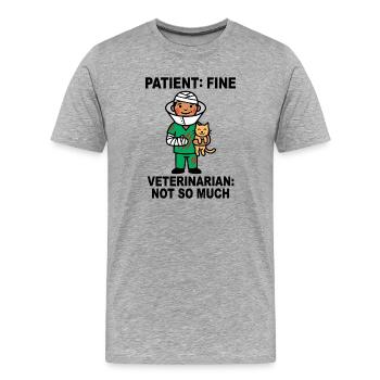 Bandaged Hero Medic with Cat - Men's Premium Organic T-Shirt - heather grey - Front - Damien (186cm)