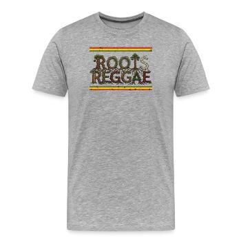 Roots Reggae Forest - Männer Premium Bio T-Shirt - Grau meliert - Vorne - Damien (186cm)