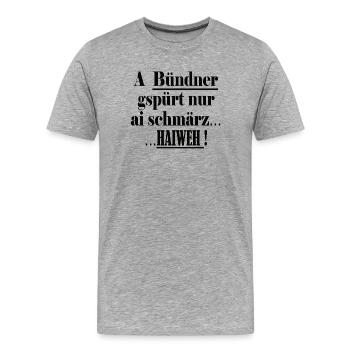 Les Grisons ne connaissent que ai schmärz Haiweh - T-shirt bio Premium Homme - gris chiné - Devant - Damien (186cm)