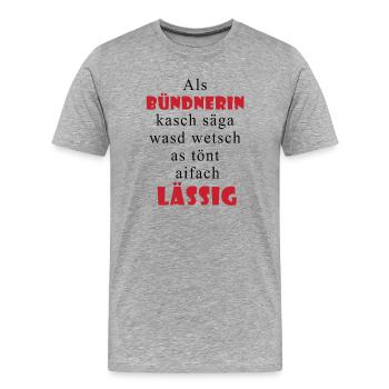 Graubünden casual saying - Men's Premium Organic T-Shirt - heather grey - Front - Damien (186cm)