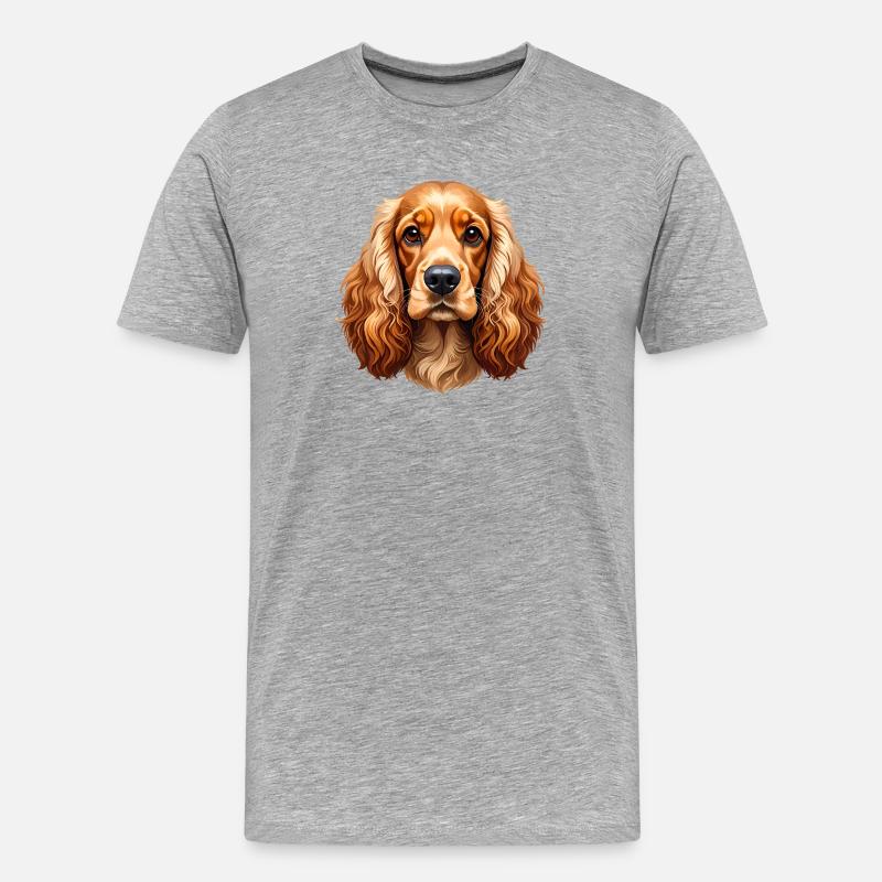 Cocker Spaniel - Männer Premium Bio T-Shirt - Grau meliert