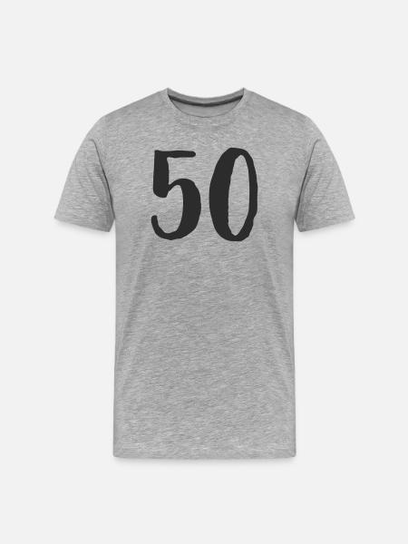 50e anniversaire Numéro Numéro Cadeau - T-shirt bio Premium Homme - gris chiné