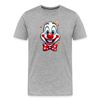Karneval Clown Kostüm Fasching Fastnacht - Männer Premium Bio T-Shirt - Grau meliert - Vorne - Damien (186cm)
