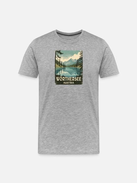 Lac de Wörthersee - T-shirt bio Premium Homme - gris chiné