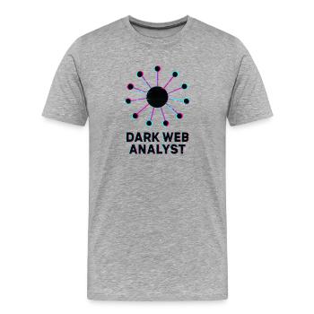 Dark Web Analyst - Cybersécurité - T-shirt bio Premium Homme - gris chiné - Devant - Damien (186cm)