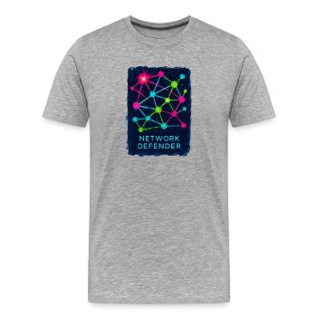 Netzwerk- und Cybersicherheitsverteidiger - Männer Premium Bio T-Shirt - Grau meliert - Vorne - Damien (186cm)