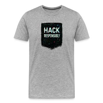 Cybersecurity: Hack Responsibility - Men's Premium Organic T-Shirt - heather grey - Front - Damien (186cm)