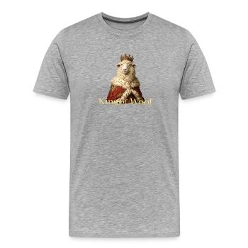 Roi de la Laine - T-shirt bio Premium Homme - gris chiné - Devant - Damien (186cm)