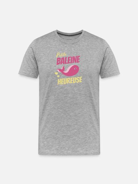 Happy Little Whale - Men's Premium Organic T-Shirt - heather grey