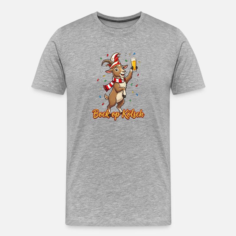 Bock op Kölsch - Köln Karneval Ziegenbock - Männer Premium Bio T-Shirt - Grau meliert