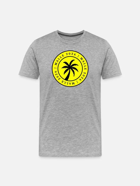Malle 2026 Palm Tree Circle - Men's Premium Organic T-Shirt - heather grey