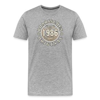40. Geburtstag 2026 Boarisches Original Geschenk - Männer Premium Bio T-Shirt - Grau meliert - Vorne - Damien (186cm)