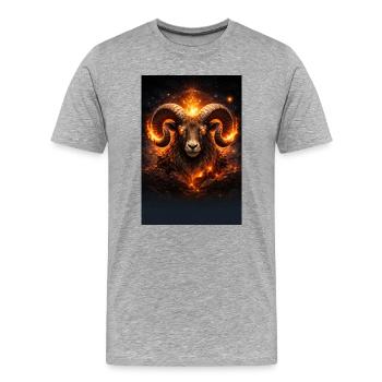 Ram - Men's Premium Organic T-Shirt - heather grey - Front - Damien (186cm)