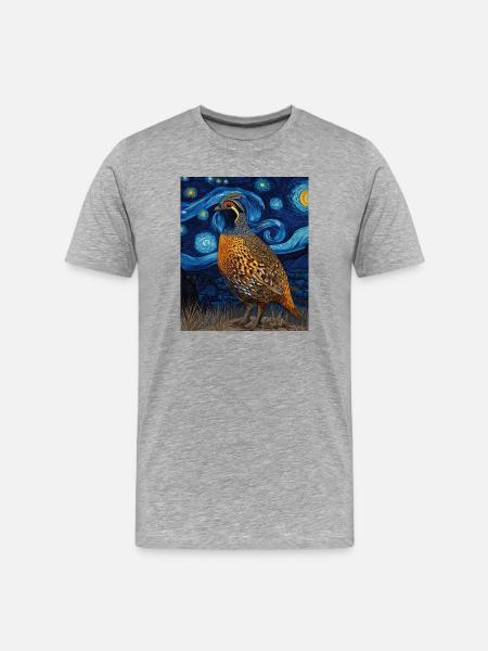 Caille Van Gogh - T-shirt bio Premium Homme - gris chiné