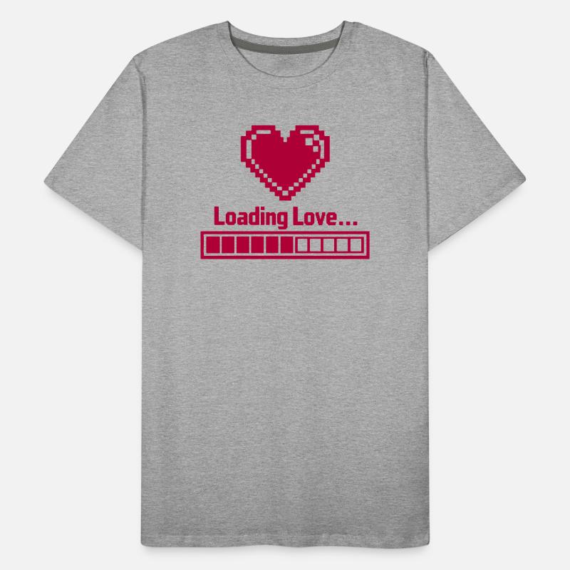 Pixel Heart Loading Bar Saint-Valentin - Avec amour T-shirt bio Premium Homme