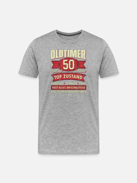 Oldtimer 50 Special Edition - Männer Premium Bio T-Shirt - Grau meliert