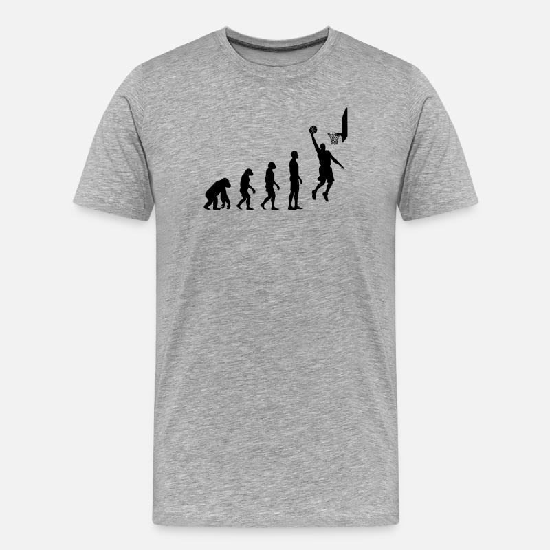 Basketball Evolution Human to Hoops Player - Men's Premium Organic T-Shirt - heather grey