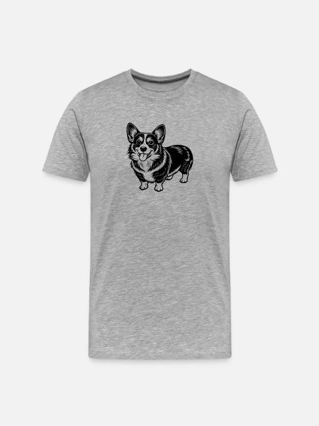 Pembroke Welsh Corgi - Men's Premium Organic T-Shirt - heather grey