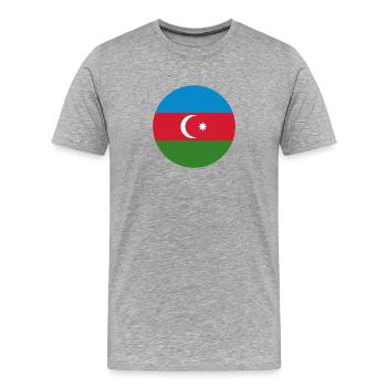 Drapeau rond de l’Azerbaïdjan - T-shirt bio Premium Homme - gris chiné - Devant - Damien (186cm)