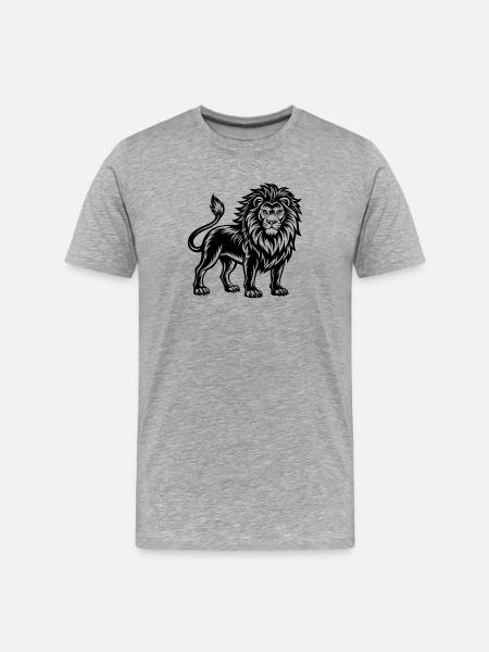 Mascot lion - Men's Premium Organic T-Shirt - heather grey