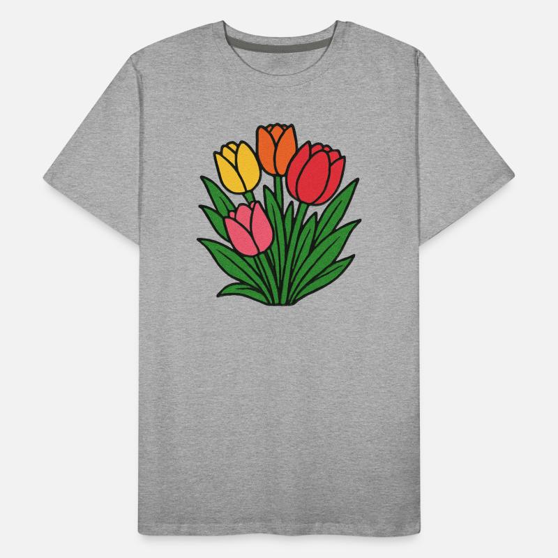 Tulip Patch Bloom Men's Premium Organic T-Shirt