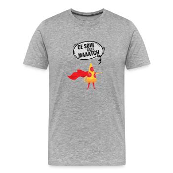 Football tonight it's a game with pizza - Men's Premium Organic T-Shirt - heather grey - Front - Damien (186cm)