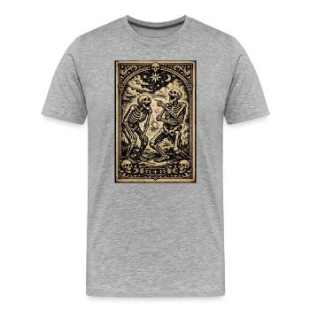 Squelette Sérénade sous les étoiles - T-shirt bio Premium Homme - gris chiné - Devant - Damien (186cm)