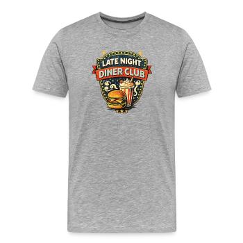 Late Night Diner Club Retro Motiv - Männer Premium Bio T-Shirt - Grau meliert - Vorne - Damien (186cm)