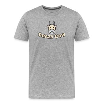 CRAZY COW - Männer Premium Bio T-Shirt - Grau meliert - Vorne - Damien (186cm)