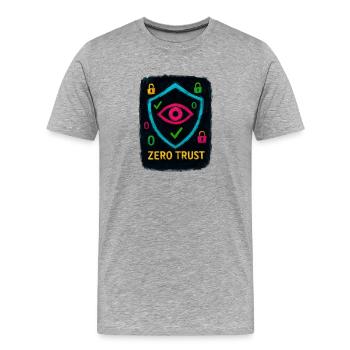 Cybersécurité : Zero Trust - T-shirt bio Premium Homme - gris chiné - Devant - Damien (186cm)