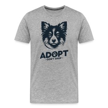 Adoptieren, nicht einkaufen 3 - Männer Premium Bio T-Shirt - Grau meliert - Vorne - Damien (186cm)