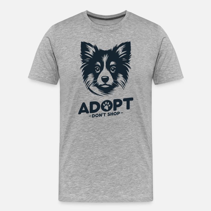 Adoptieren, nicht einkaufen 3 - Männer Premium Bio T-Shirt - Grau meliert