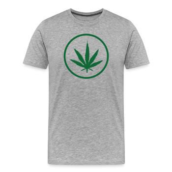 Cannabis – Weed – Legalisierung - Männer Premium Bio T-Shirt - Grau meliert - Vorne - Damien (186cm)