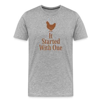 Hühnermathematik Zu Viele Hühner Im - Männer Premium Bio T-Shirt - Grau meliert - Vorne - Damien (186cm)