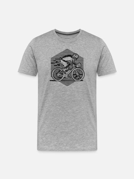 Purist road bike theme - Men's Premium Organic T-Shirt - heather grey