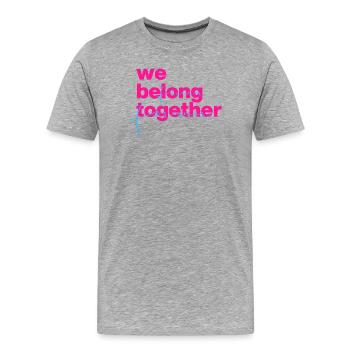 Nous sommes faits l’un pour l’autre, Neon Script - T-shirt bio Premium Homme - gris chiné - Devant - Damien (186cm)