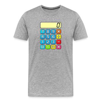 Neon Calculator Pop Art - Men's Premium Organic T-Shirt - heather grey - Front - Damien (186cm)
