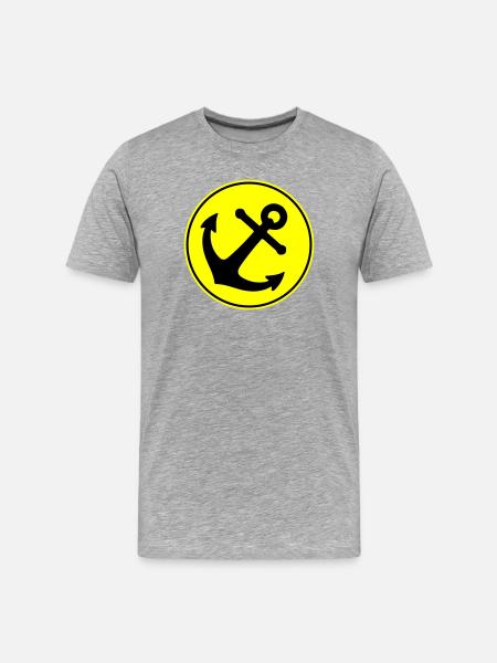 Anchor icon - Men's Premium Organic T-Shirt - heather grey