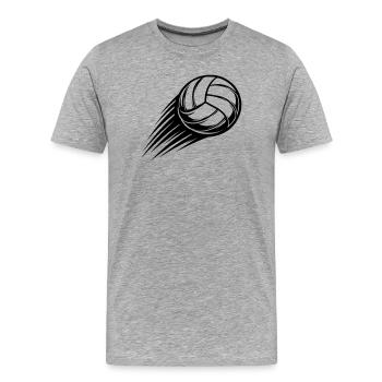 Volleyball Ball - Männer Premium Bio T-Shirt - Grau meliert - Vorne - Damien (186cm)